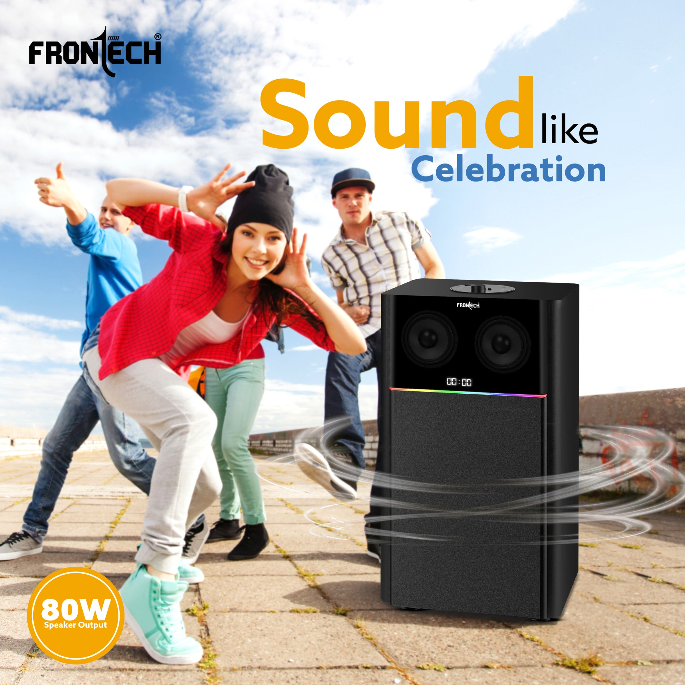 Frontech CRUX 1.0 Channel 80W Bluetooth 5.0 Tower Speaker System (SW-0161) Frontech CRUX 1.0 Channel 80W Bluetooth 5.0 Tower Speaker System (SW-0161)